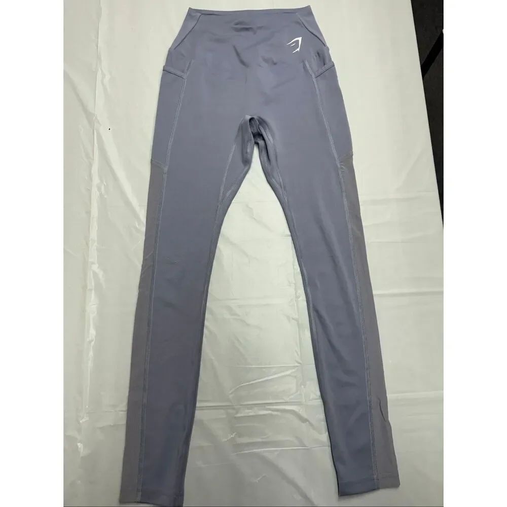 Gymshark Purple Colored Leggings with Pockets and Mesh Sides Size X-Small